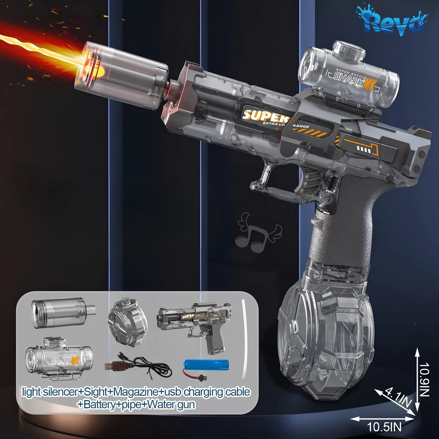 🔥 REVO Blaze – Electric Water Blaster with Flame Effect 💦