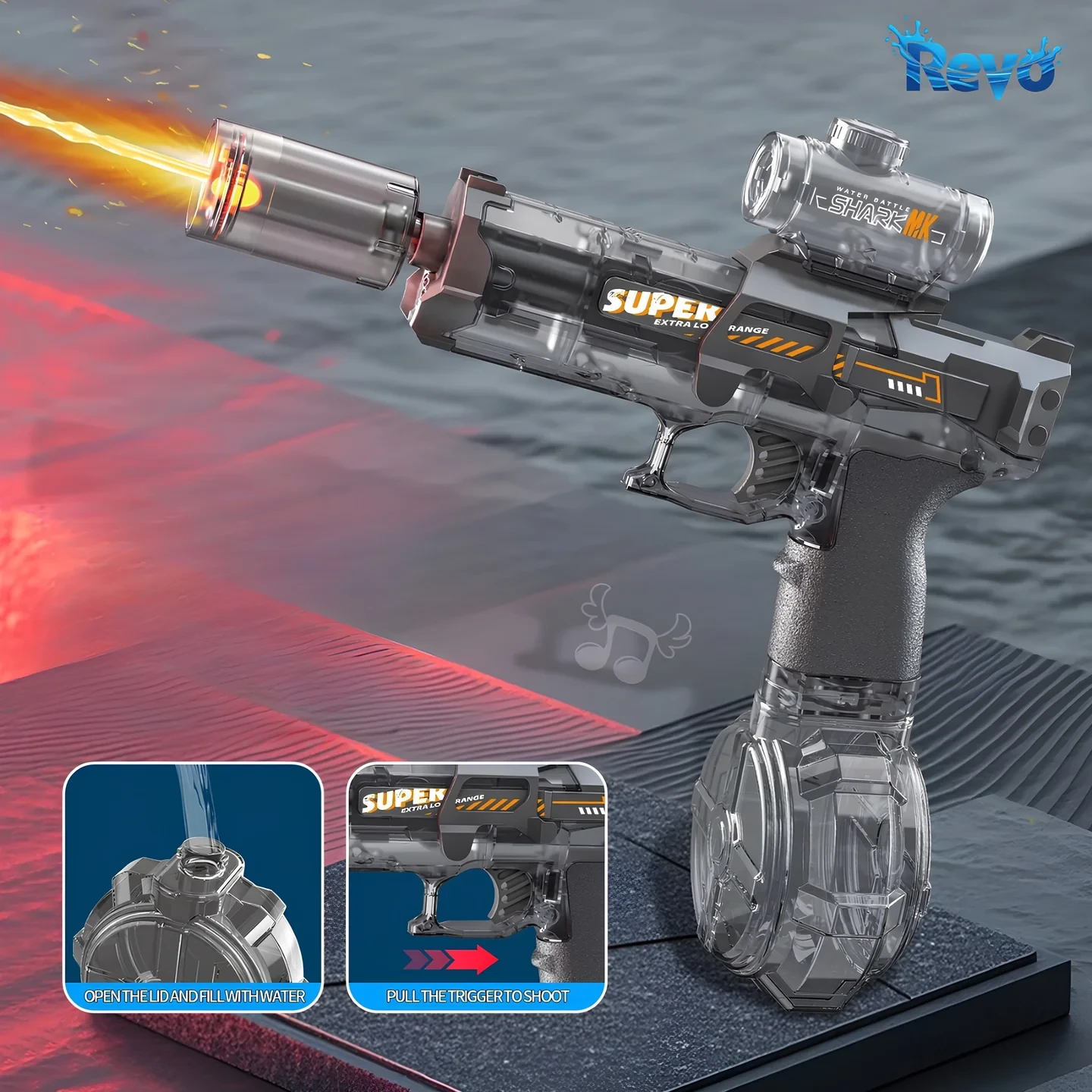 🔥 REVO Blaze – Electric Water Blaster with Flame Effect 💦