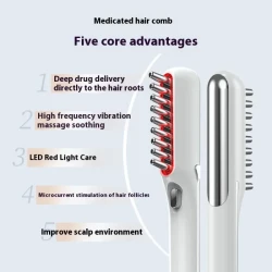 Rechargeable Hair Growth Massage Comb - Scalp Stimulating Device for Thicker