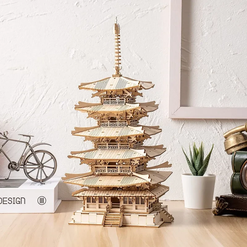 Robotime Five-storied Pagoda 3D Wooden Puzzle