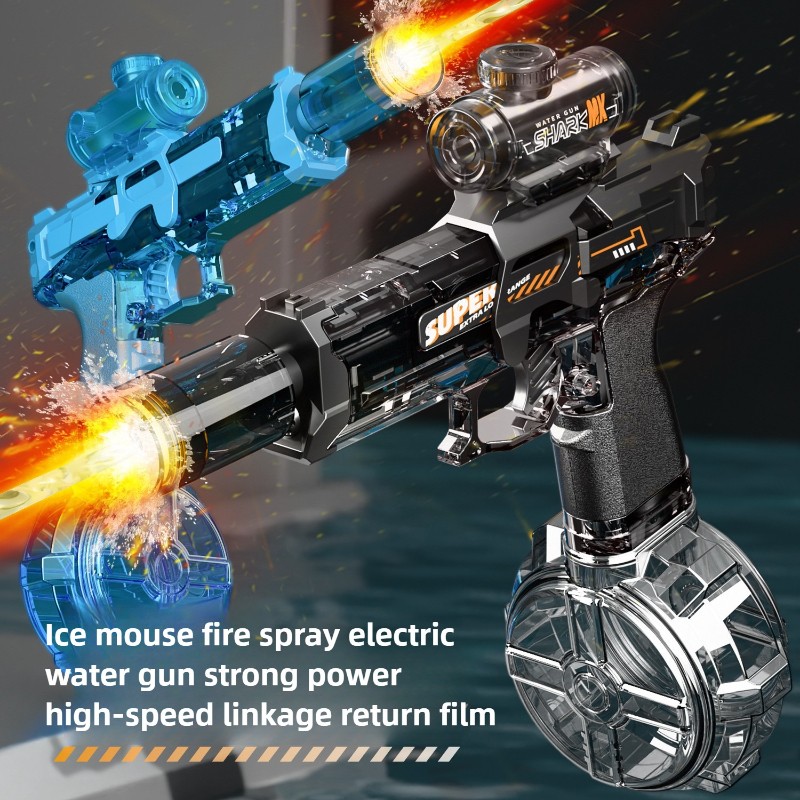 Electric LED Water Gun for Kids – Automatic Spray & Recoil Summer Toy