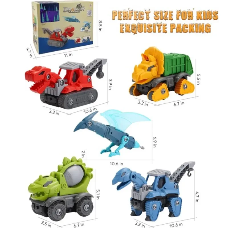 Dinosaur Construction Toy Set with Electric Drill for Boys