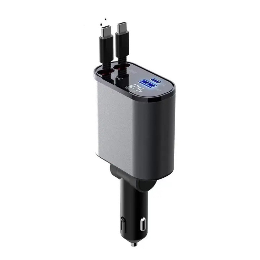 100W Metal Car Charger USB & Type-C Adapter