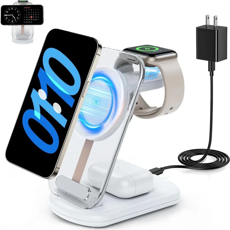 3-in-1 Transparent Magnetic Wireless Charger