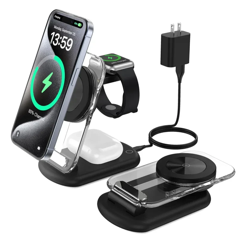 3-in-1 Transparent Magnetic Wireless Charger