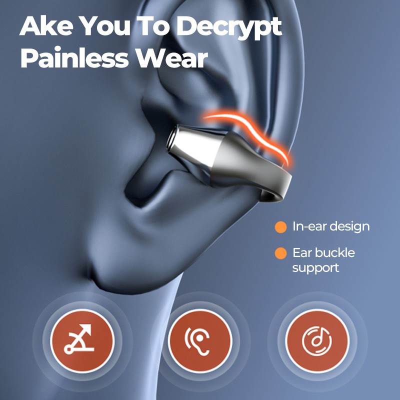 Ear Clip Bone Conduction Bluetooth Headphones