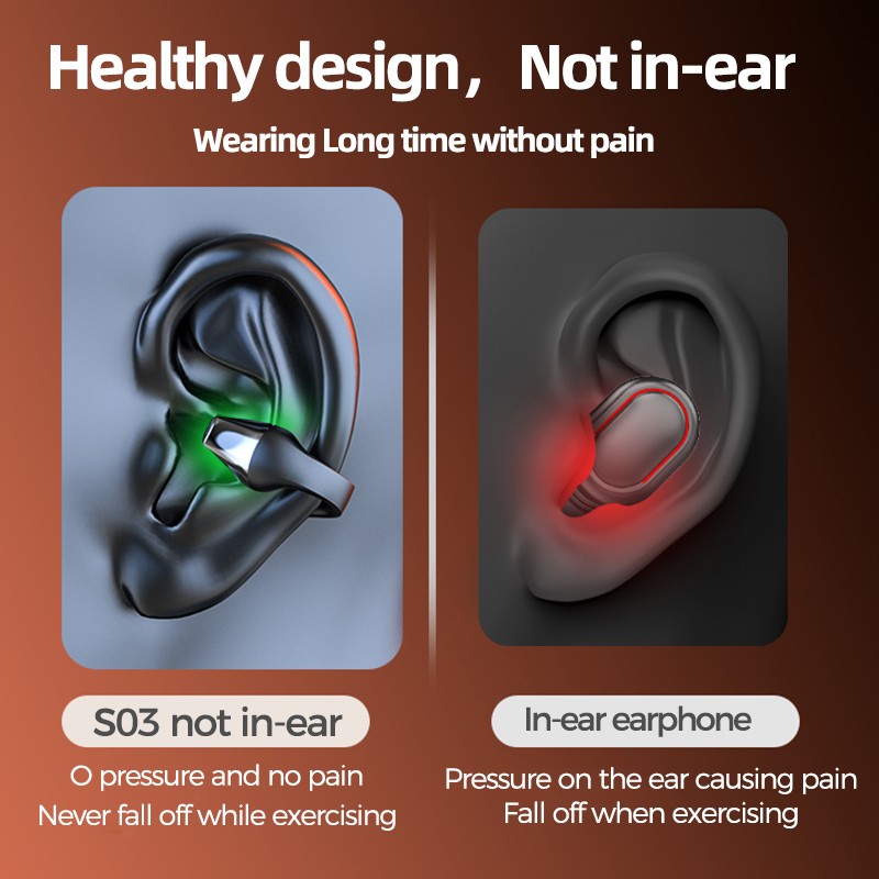 Ear Clip Bone Conduction Bluetooth Headphones