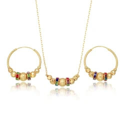 Colorful Beaded Jewelry Set – Necklace & Earrings