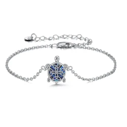Abalone Sea Turtle Sterling Silver Anklet