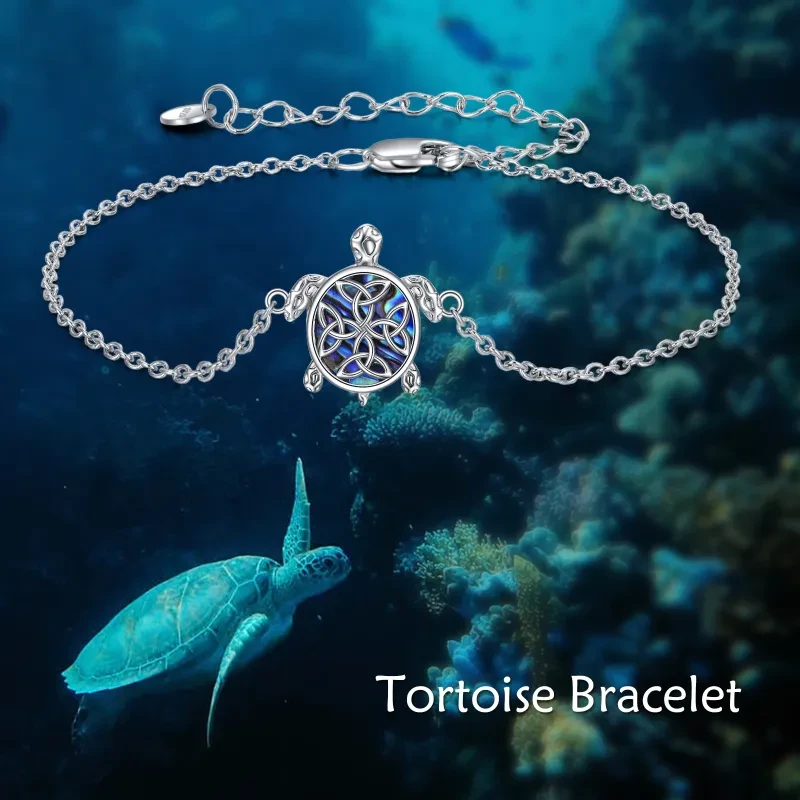 Abalone Sea Turtle Sterling Silver Anklet