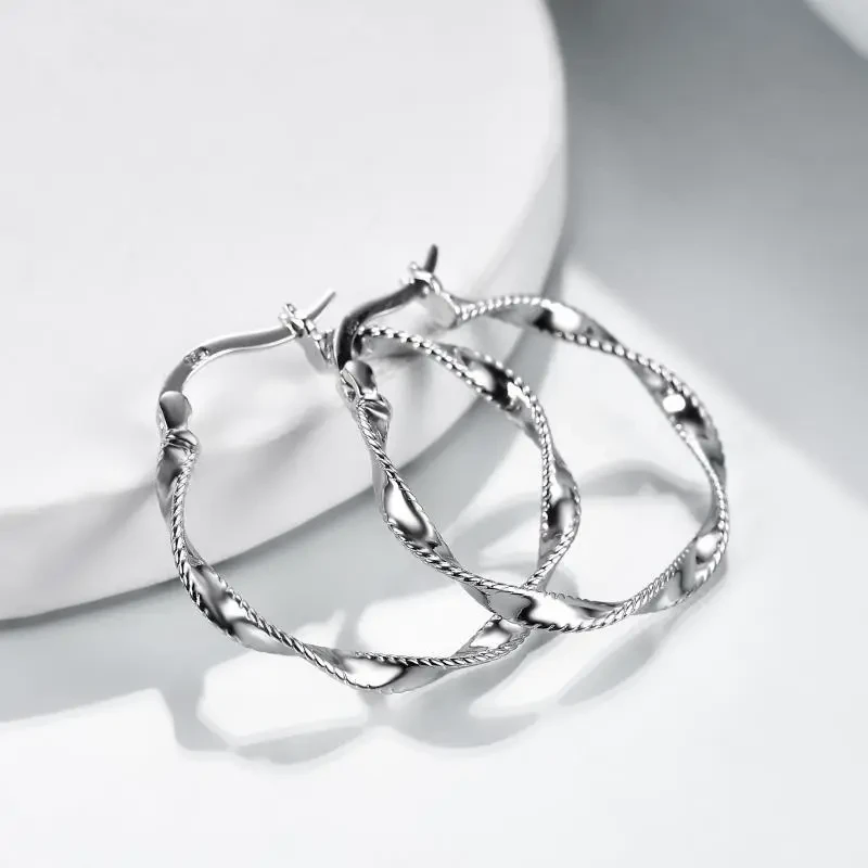 30MM Twist Endless Hoop Earrings – Hypoallergenic