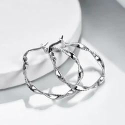 30MM Twist Endless Hoop Earrings – Hypoallergenic