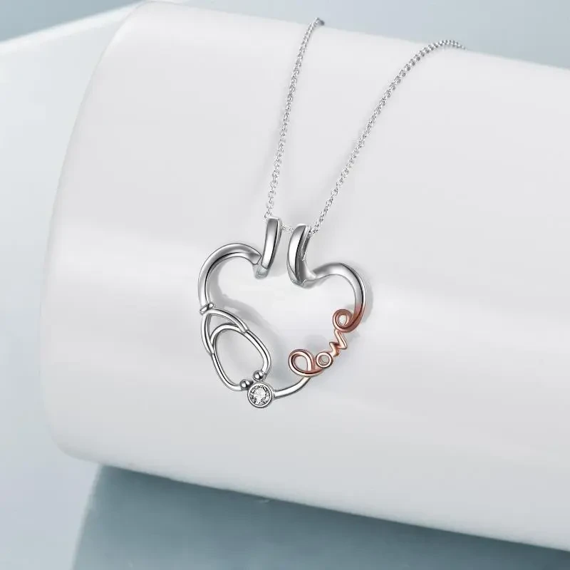 Love Nurse Stethoscope Pendant Necklace