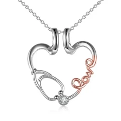 Love Nurse Stethoscope Pendant Necklace