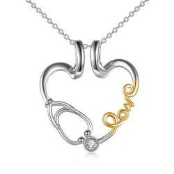 Love Nurse Stethoscope Pendant Necklace