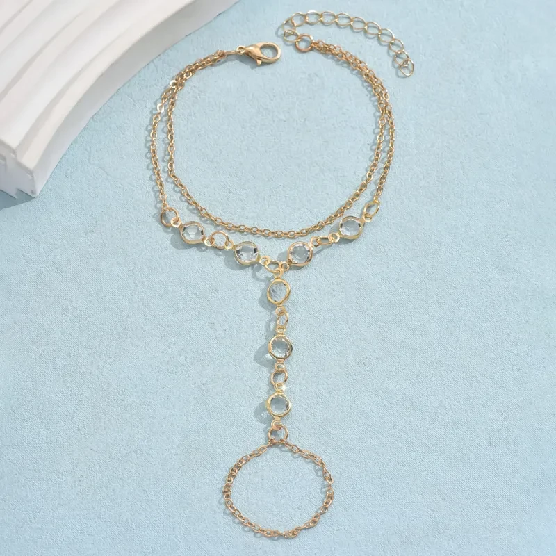 Minimalist Crystal Bracelet Ring Set