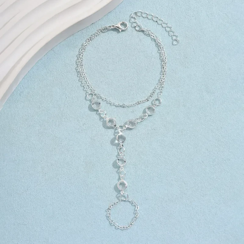 Minimalist Crystal Bracelet Ring Set