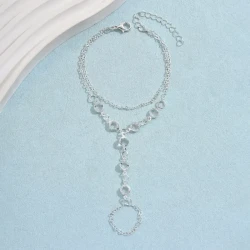 Minimalist Crystal Bracelet Ring Set