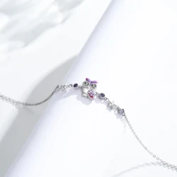 Purple Owl Sterling Silver Bracelet for Women & Girls